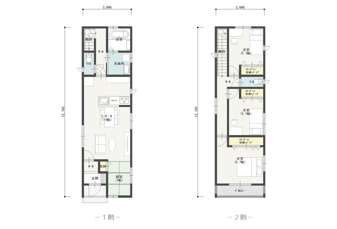 狭小住宅28坪プラン（PLAN-09）間取り